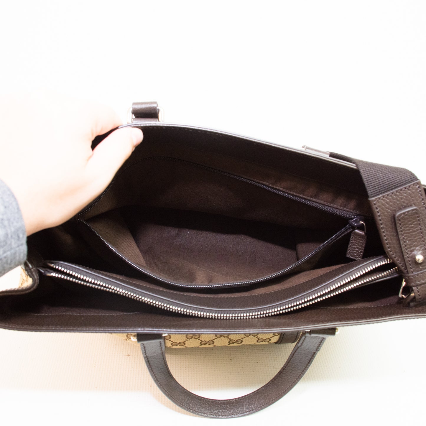 Gucci 449169 Light Brown Canvas Tote Bag