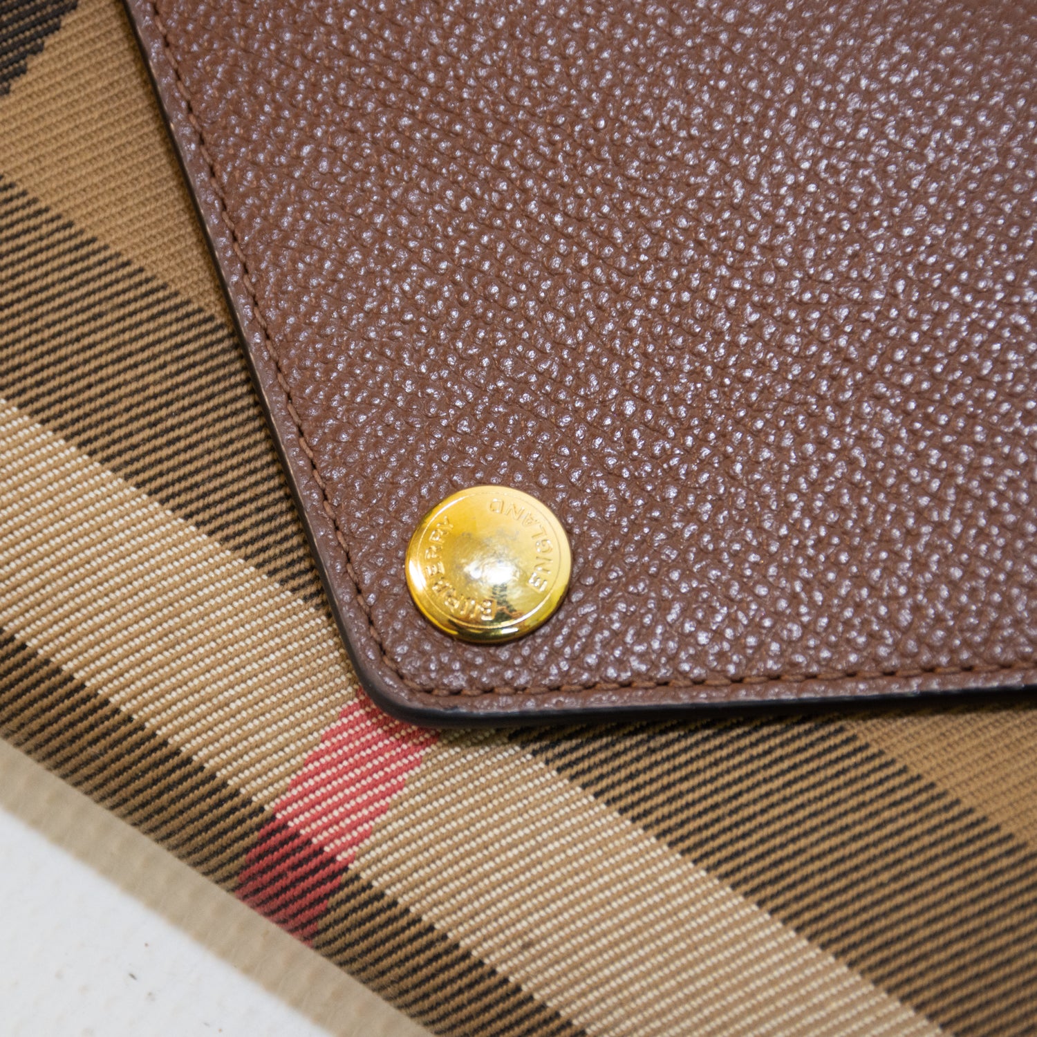 Burberry Canvas Hannah Coco House Check Derby Cross Body Wallet
