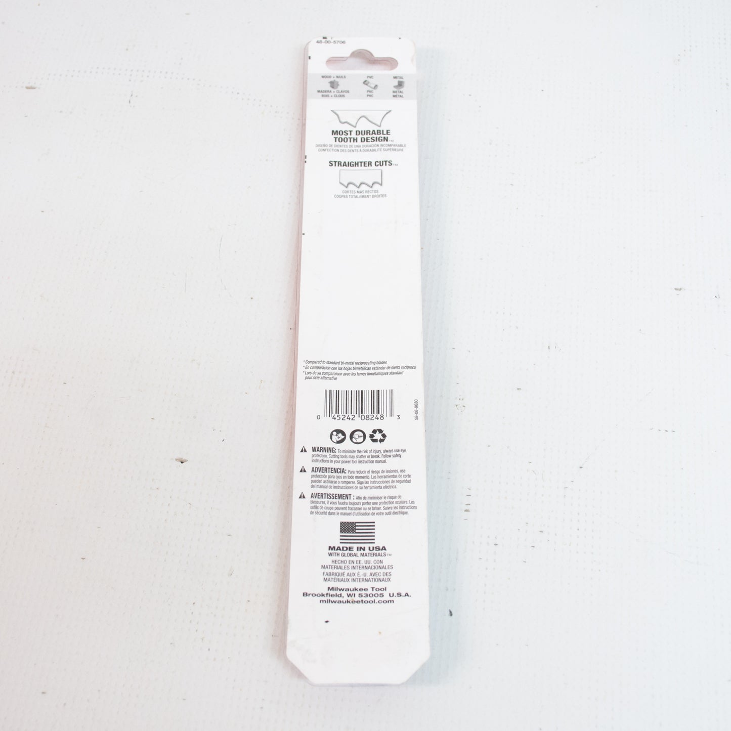 Milwaukee 48-00-5706 "The Wrecker" Sawzall Blade 9" 7/11 TPI 5pk