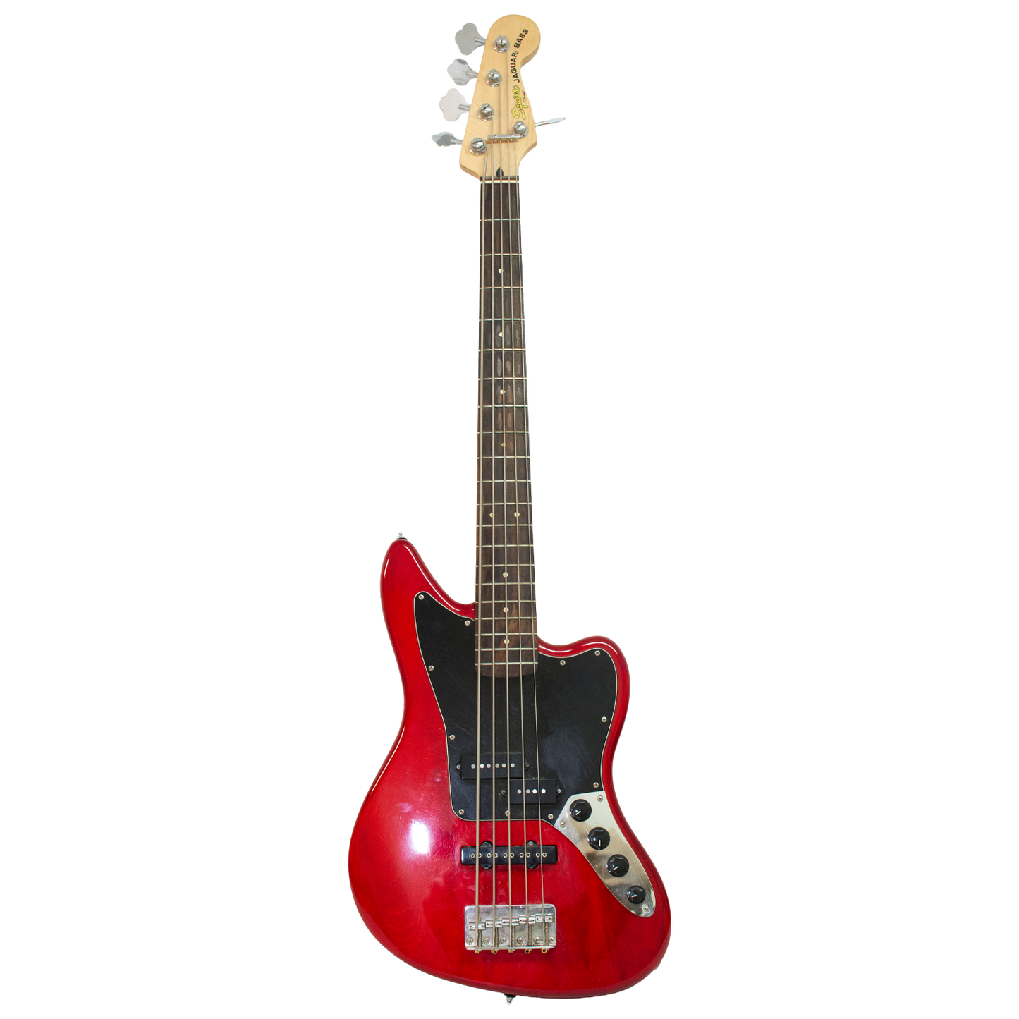 Squier Jaguar Bass Trans Red Electric Bass Guitar