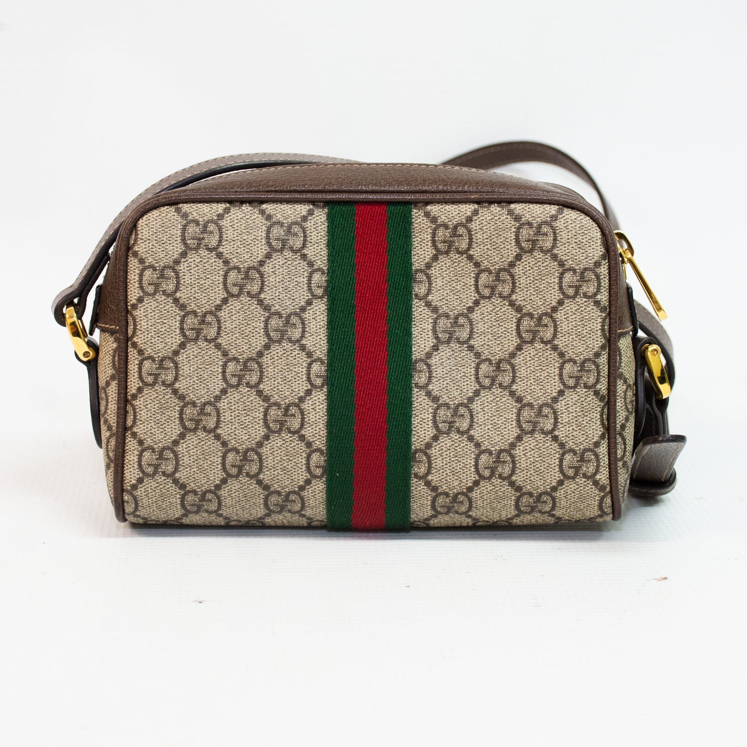 Gucci GG Supreme Monogram Ophidia Web Mini Shoulder Bag