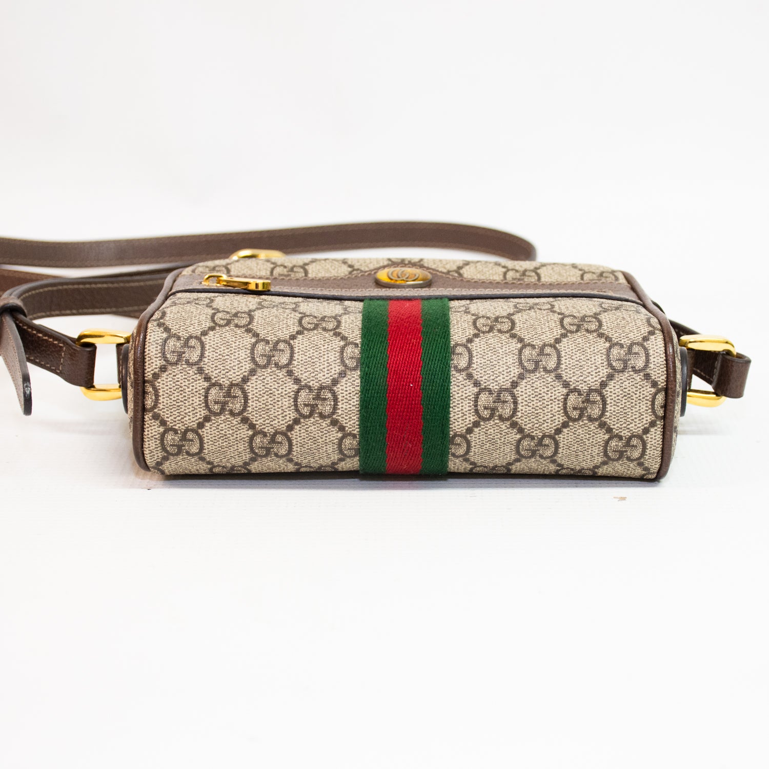 Gucci GG Supreme Monogram Ophidia Web Mini Shoulder Bag
