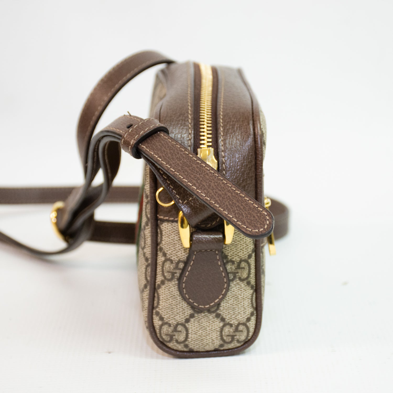 Gucci GG Supreme Monogram Ophidia Web Mini Shoulder Bag