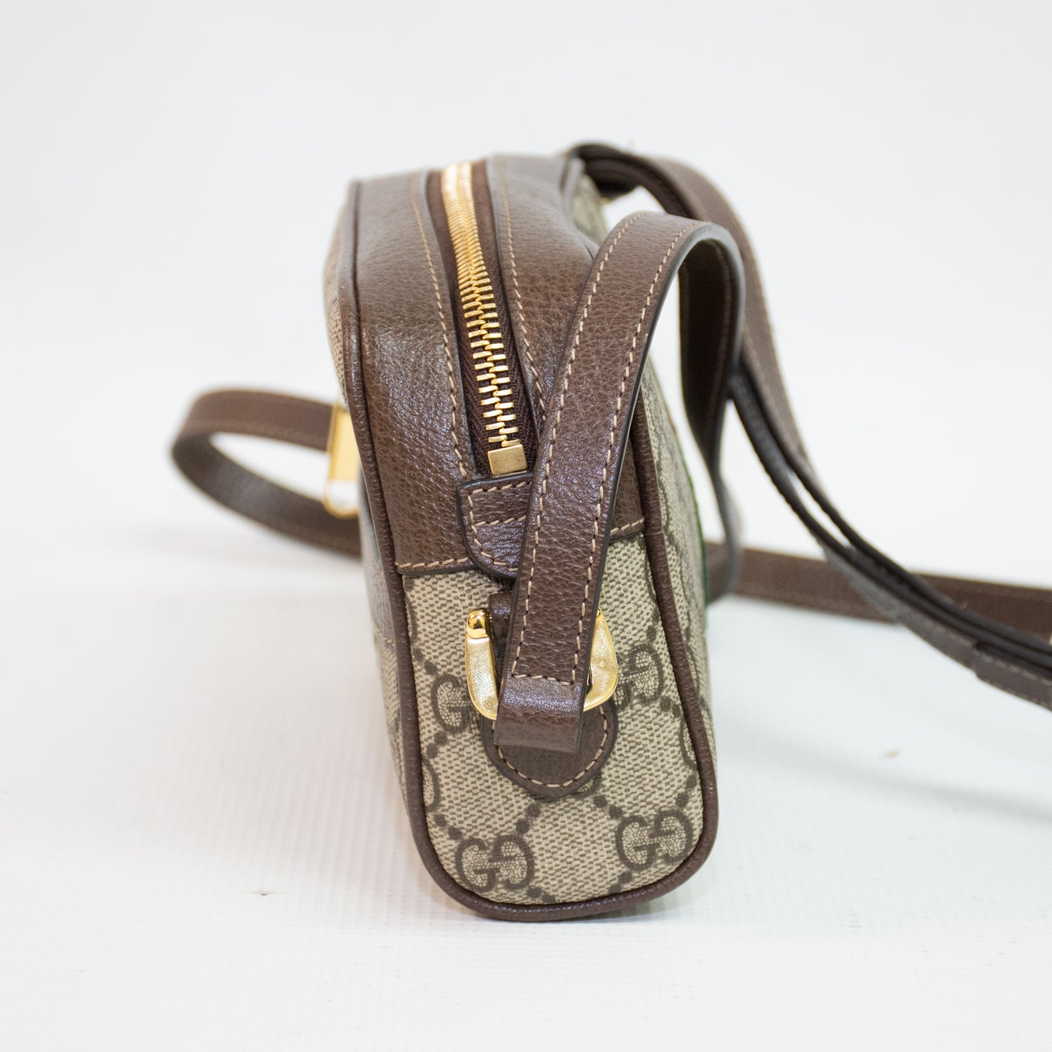 Gucci GG Supreme Monogram Ophidia Web Mini Shoulder Bag