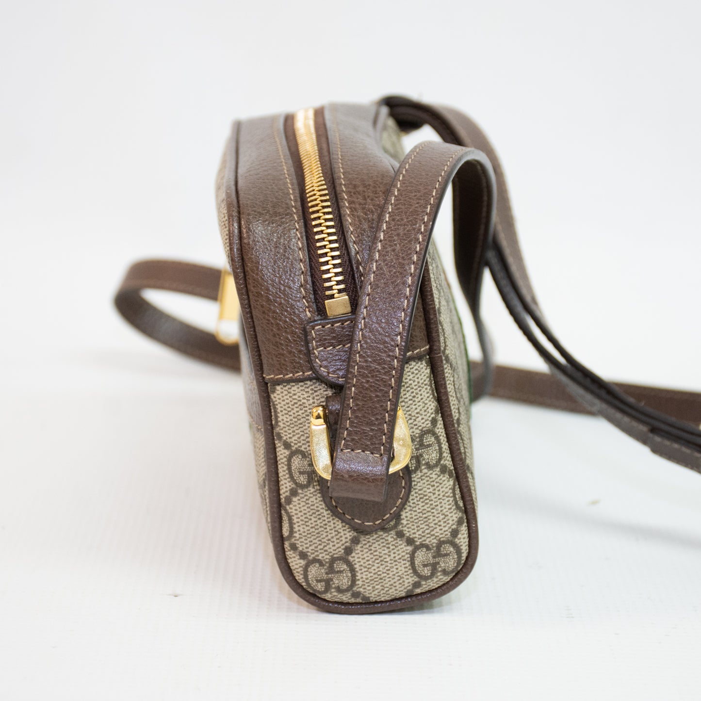 Gucci GG Supreme Monogram Ophidia Web Mini Shoulder Bag