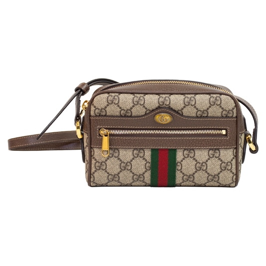 Gucci GG Supreme Monogram Ophidia Web Mini Shoulder Bag
