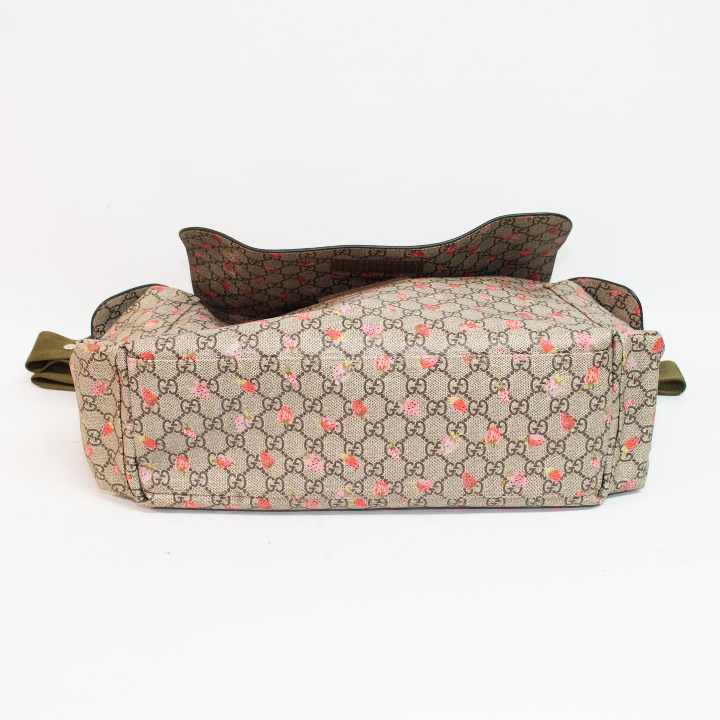 Gucci GG Supreme Monogram Strawberry Messenger Diaper Bag - 211131