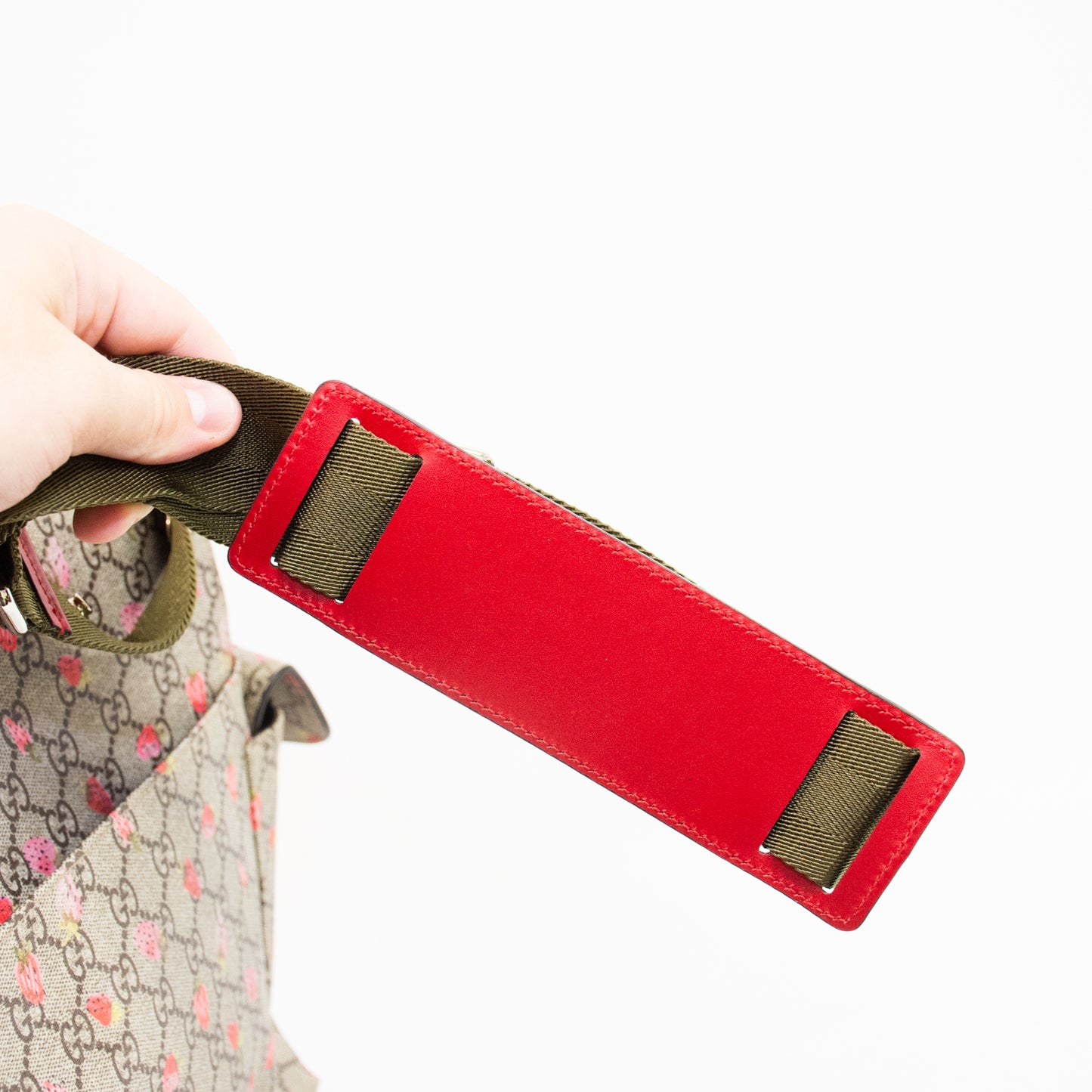 Gucci GG Supreme Monogram Strawberry Messenger Diaper Bag - 211131