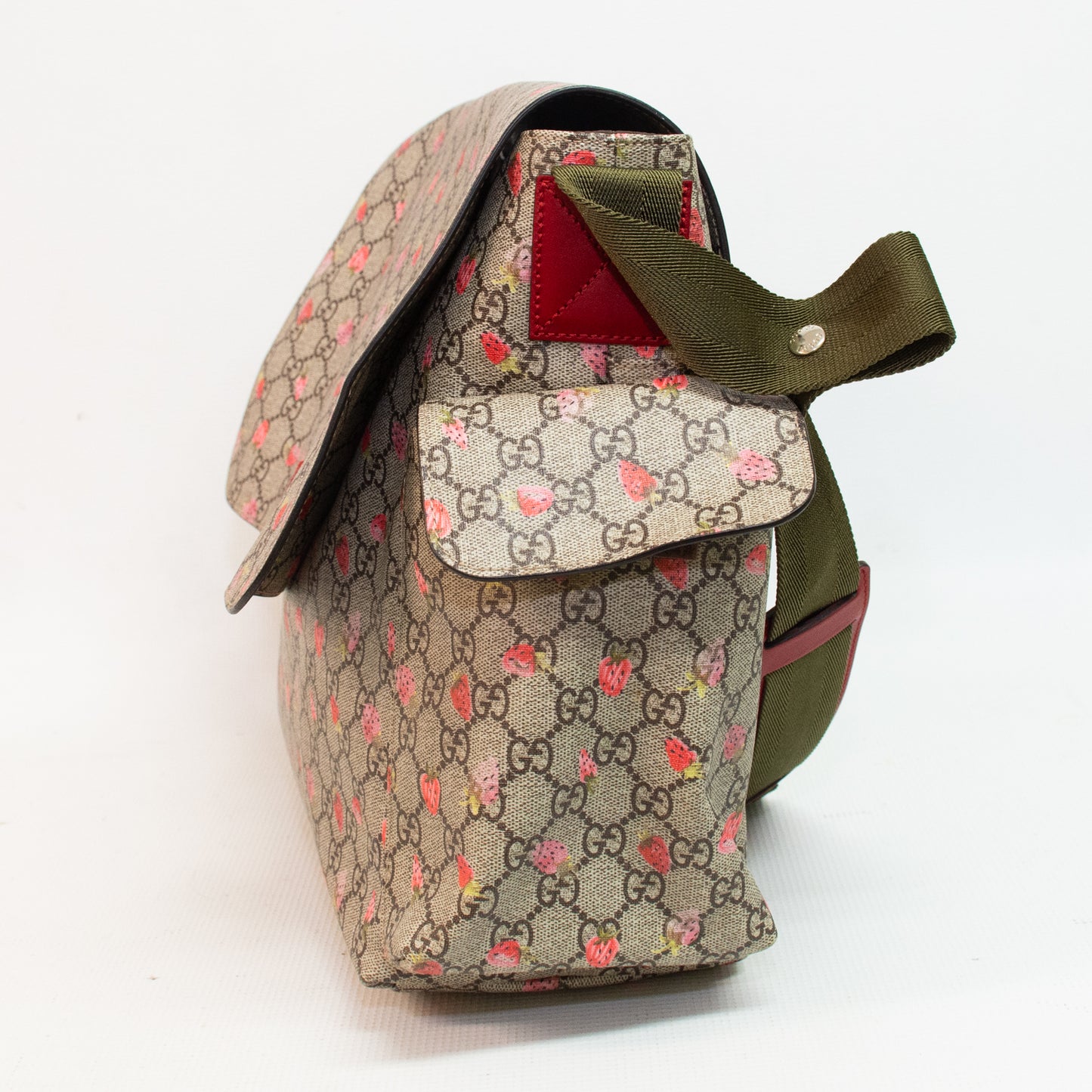 Gucci GG Supreme Monogram Strawberry Messenger Diaper Bag - 211131
