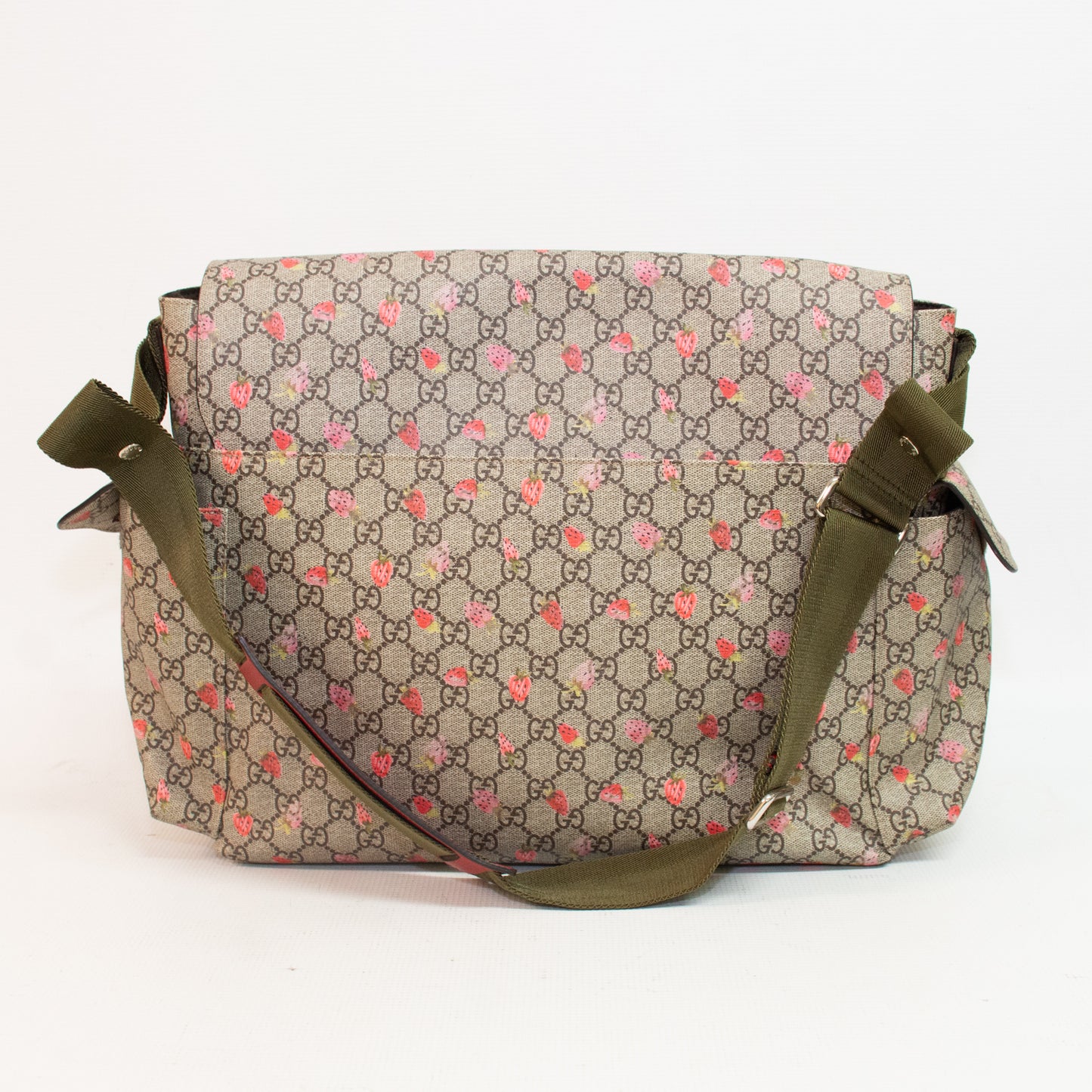 Gucci GG Supreme Monogram Strawberry Messenger Diaper Bag - 211131