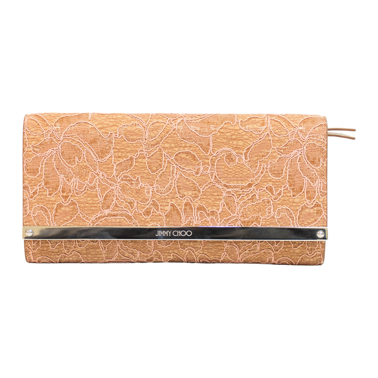 Jimmy Choo Milla Powder Pink Lace Chain Wallet