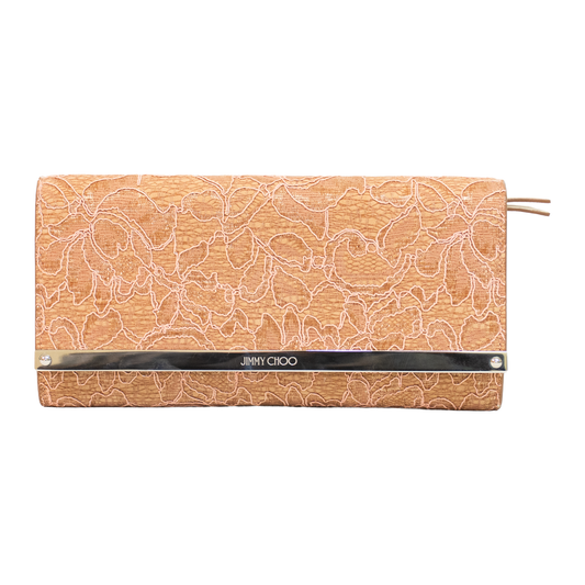 Jimmy Choo Milla Powder Pink Lace Chain Wallet