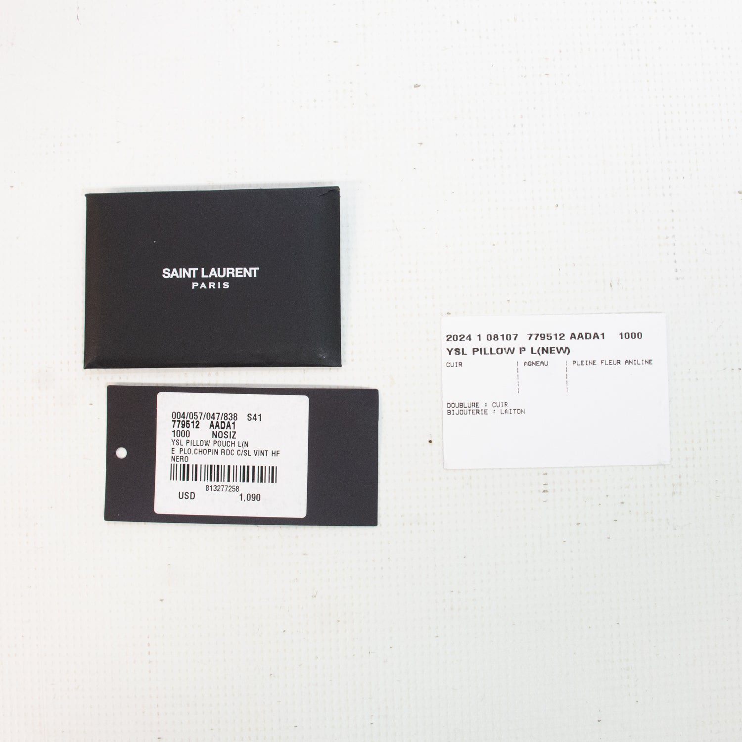 Saint Laurent Small Lambskin Puffer Pouch - Black