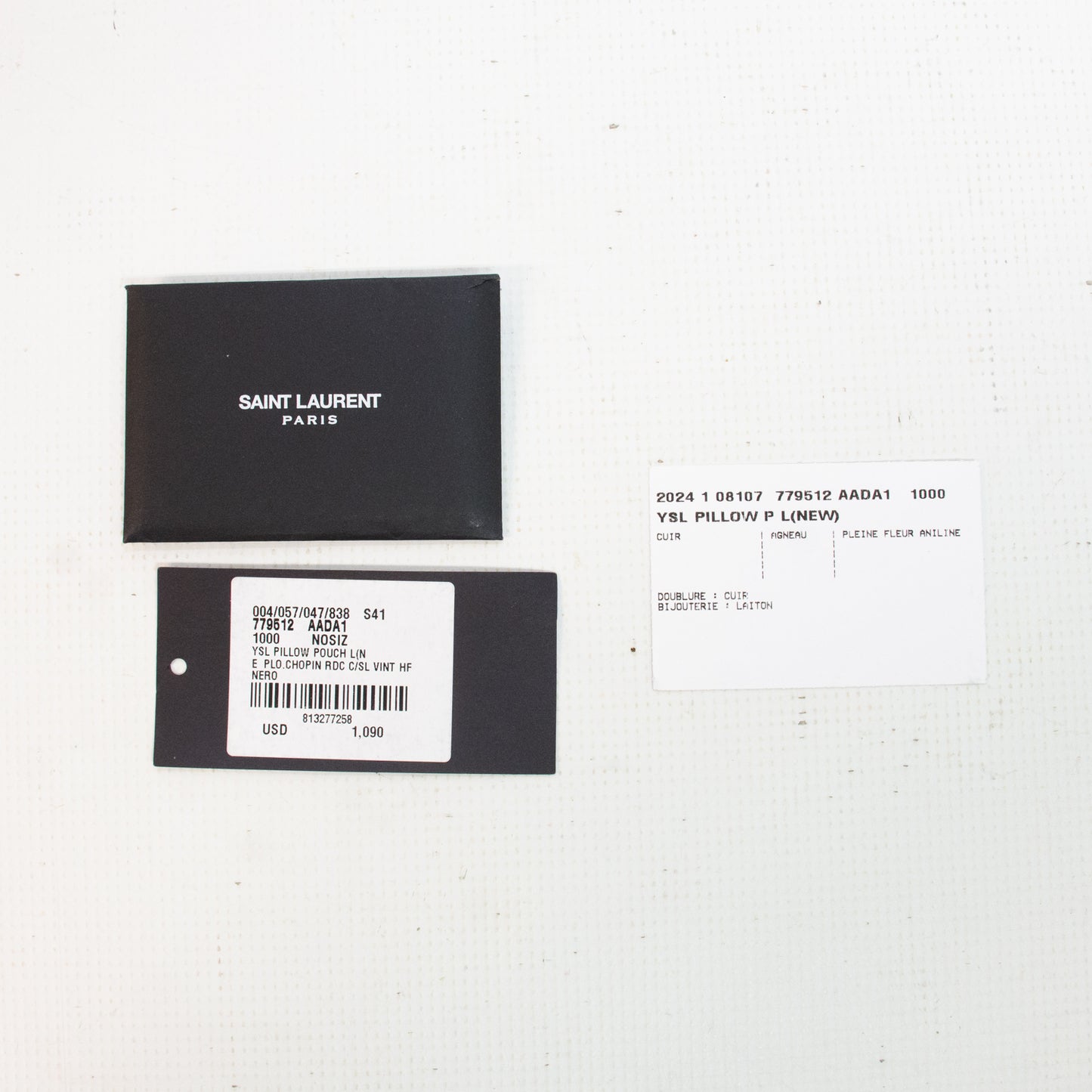 Saint Laurent Small Lambskin Puffer Pouch - Black