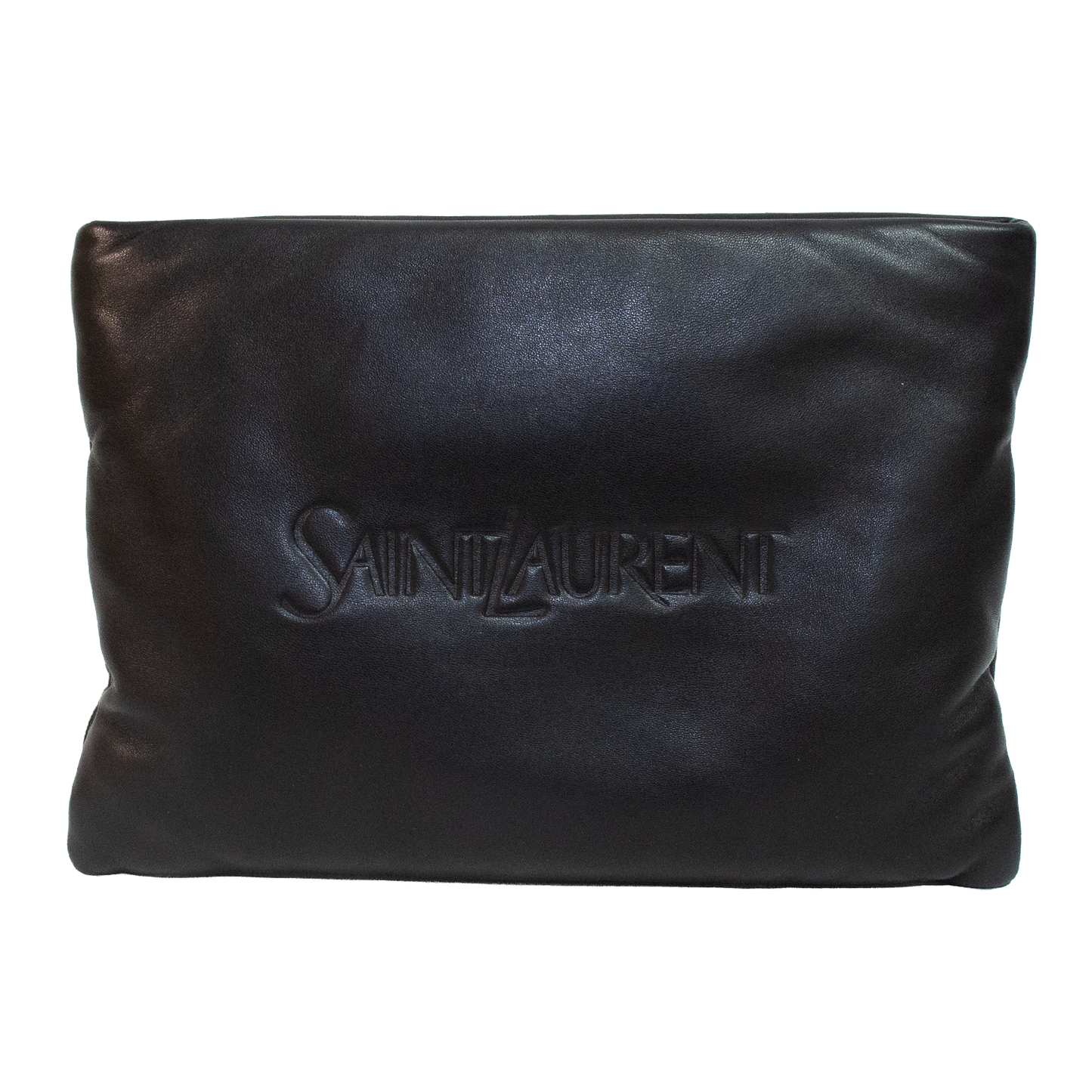 Saint Laurent Small Lambskin Puffer Pouch - Black