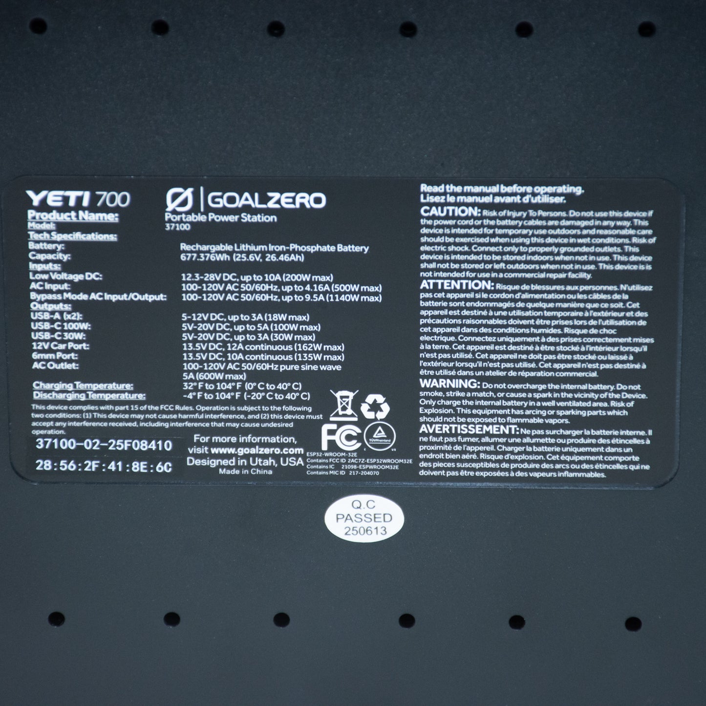 Goal Zero Yeti 700 Portable Power Station w/ Foldable Solar Panel