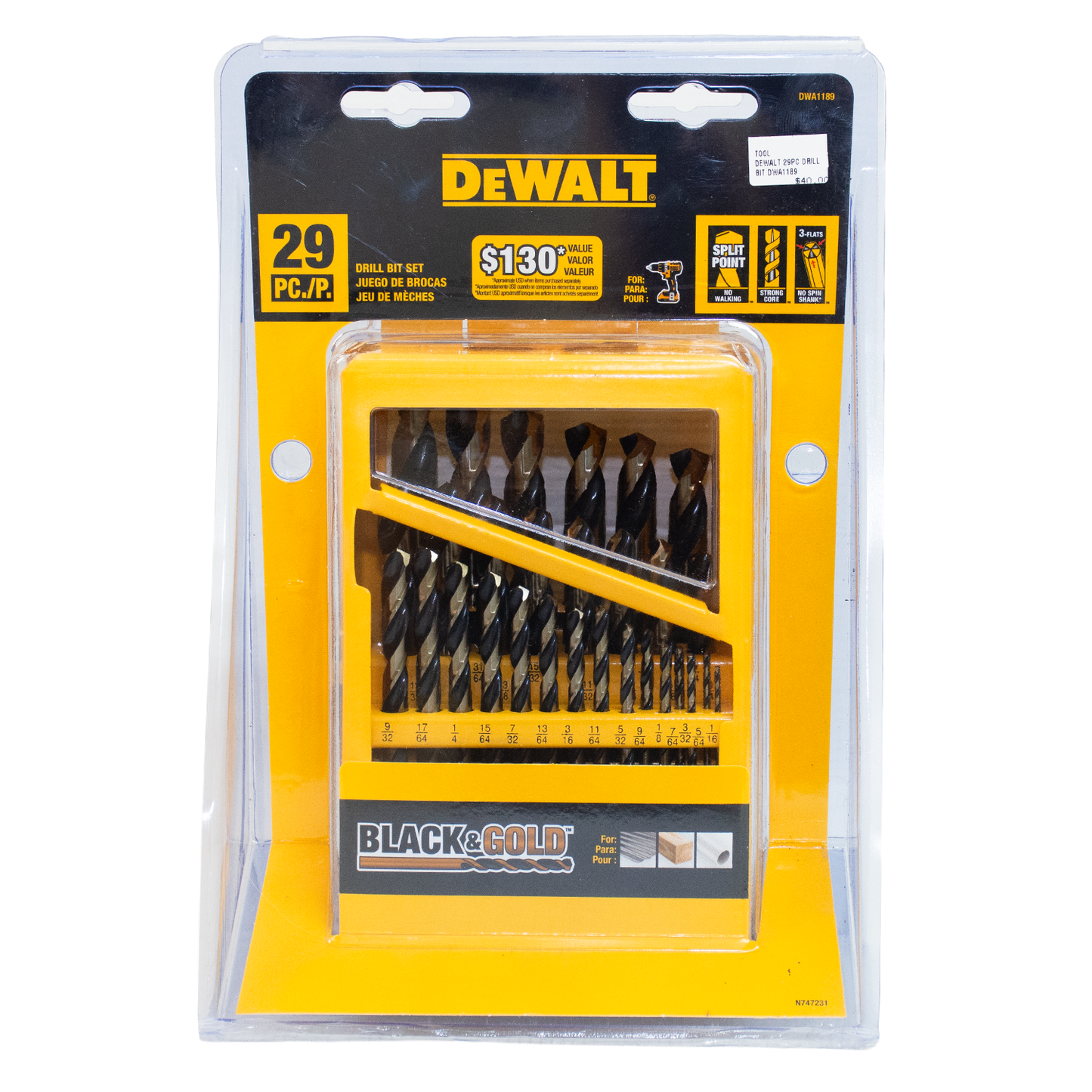 DEWALT DWA1189 29pc Drill Bit Set