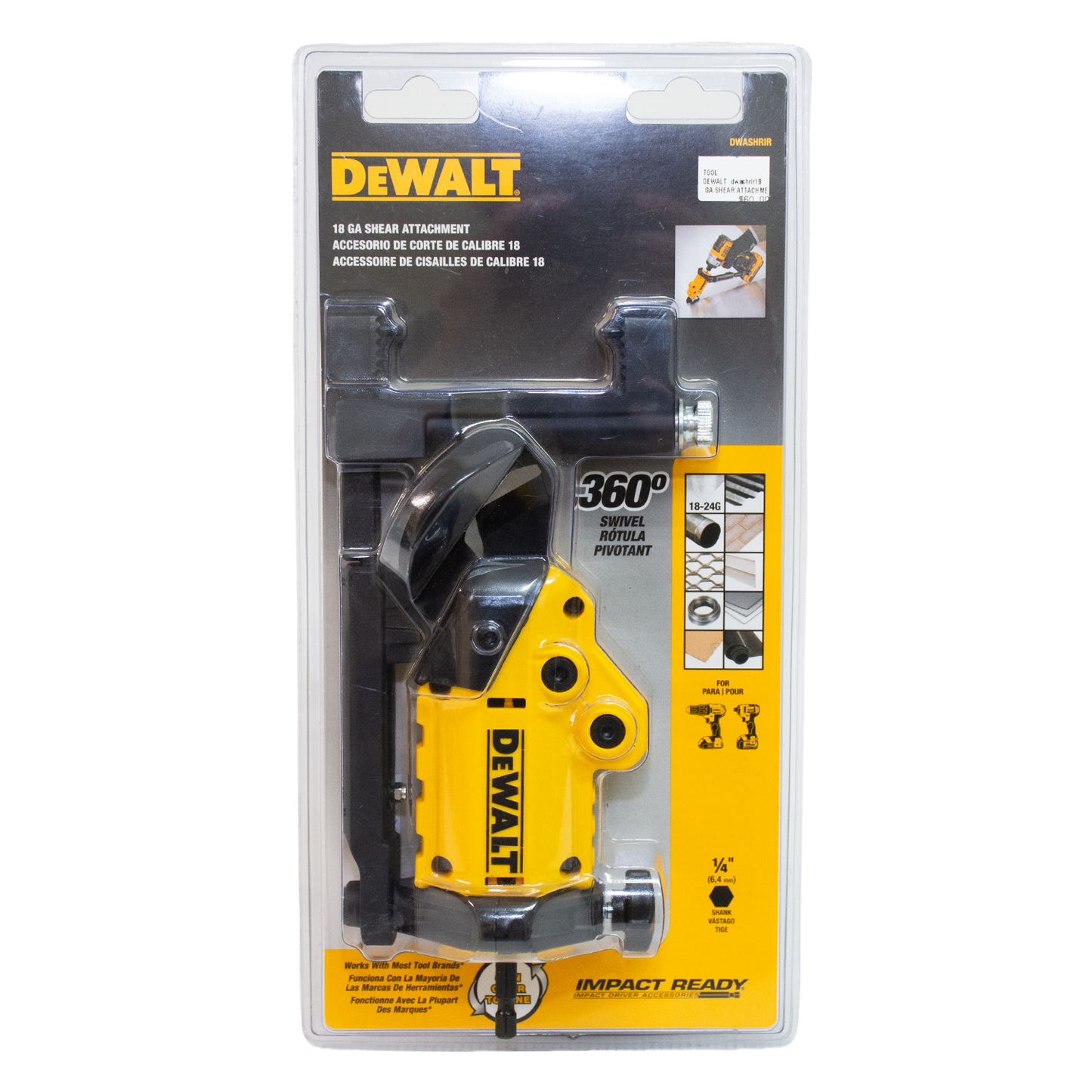 DEWALT DWASHRIR18 GA Shear Attachment
