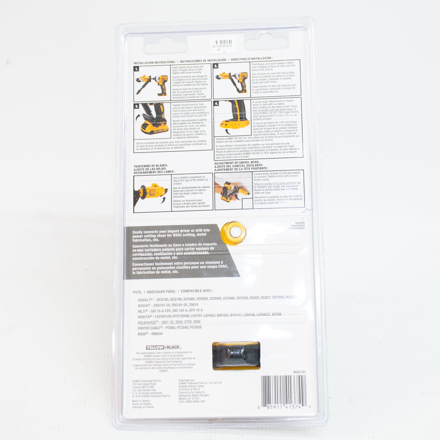 DEWALT DWASHRIR18 GA Shear Attachment