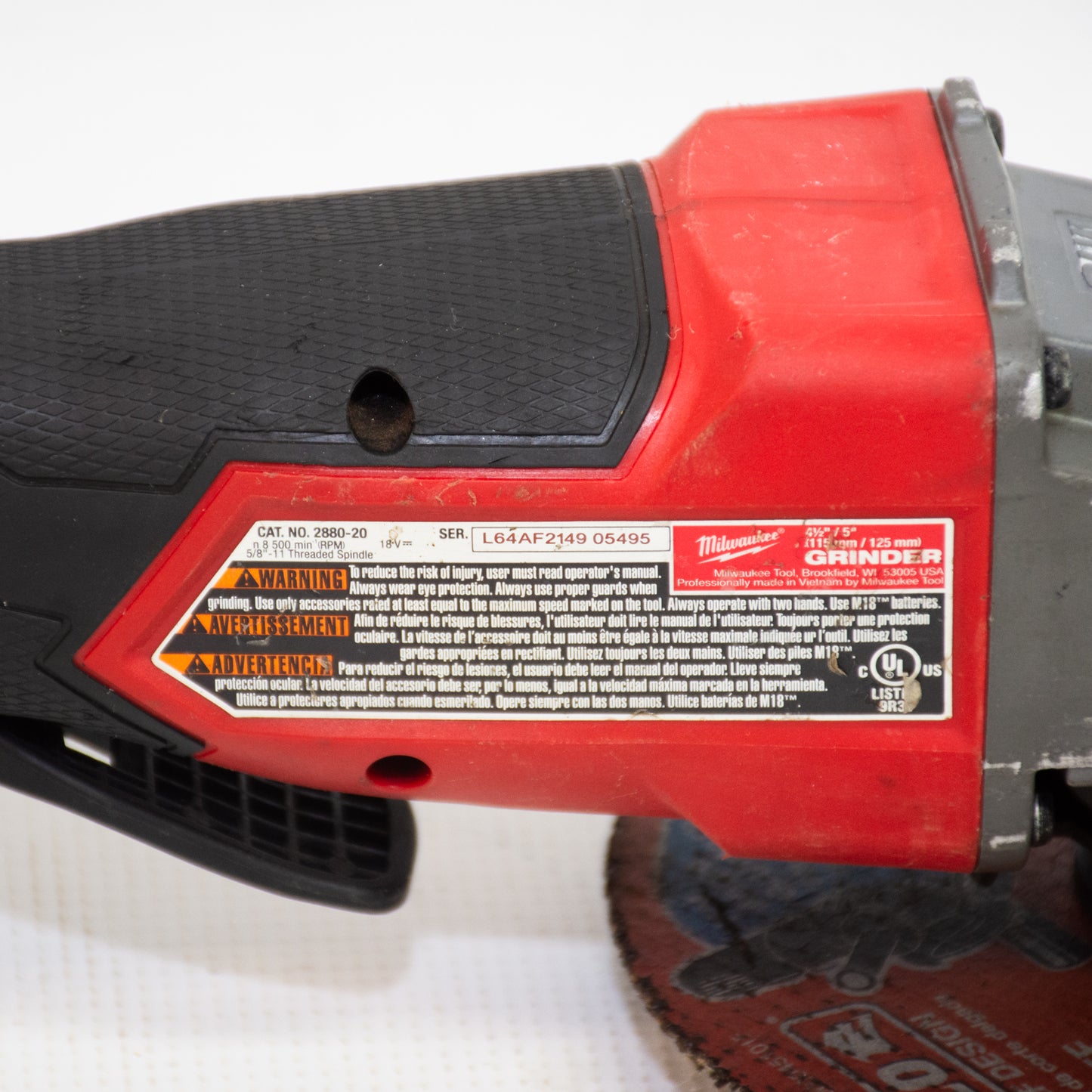 Milwaukee 2880-20 M18 4-1/2" / 5" Fuel Brushless Grinder