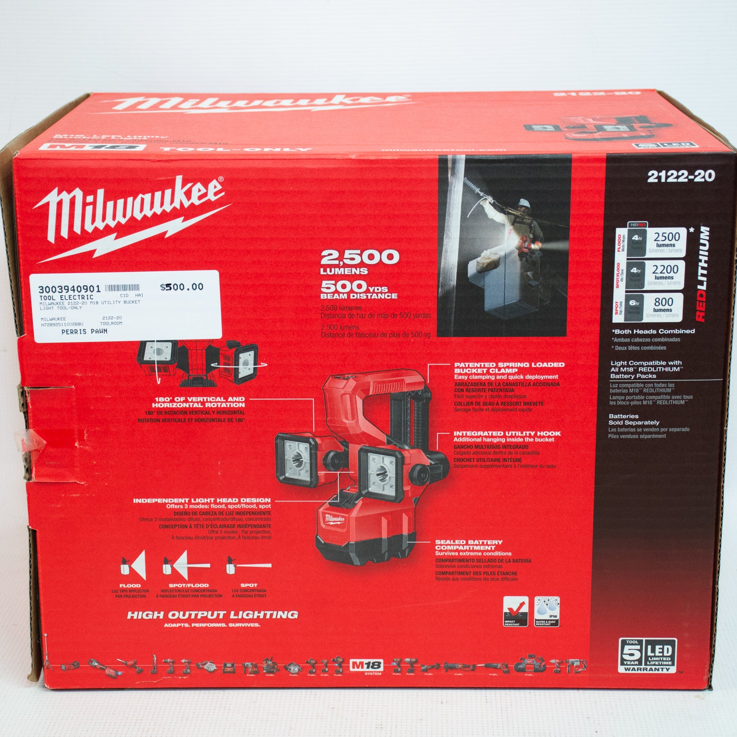 Milwaukee 2122-20 M18 LED Utility Bucket Light