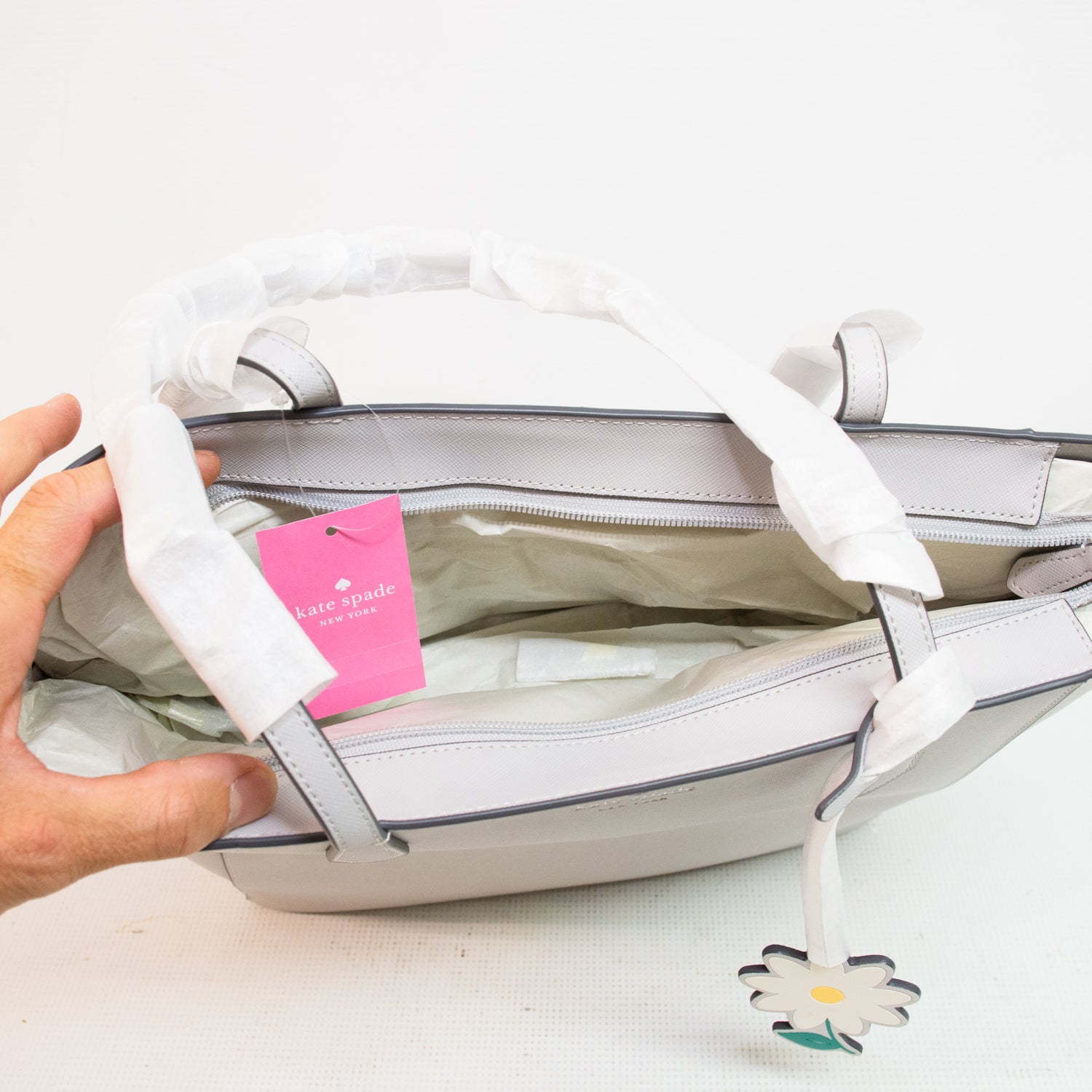 Kate Spade Saffiano Leather Platinum Dana Tote