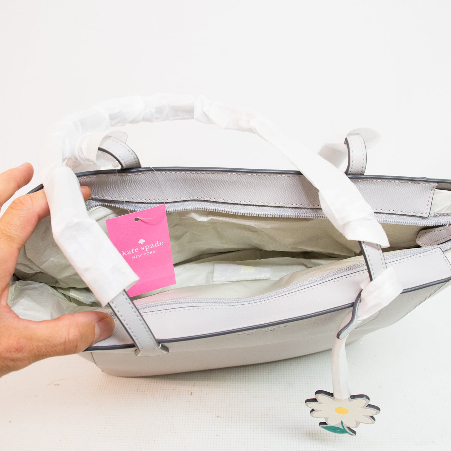 Kate Spade Saffiano Leather Platinum Dana Tote
