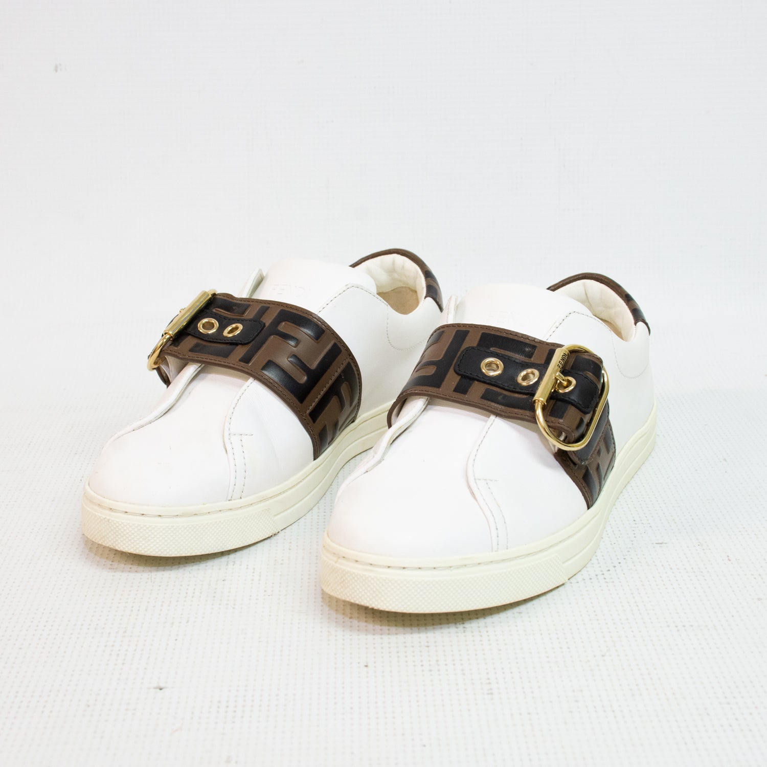 Fendi Pearland White Vitello Sneakers