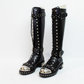 Alexander McQueen 470587 Studded Accents Combat Leather Boots