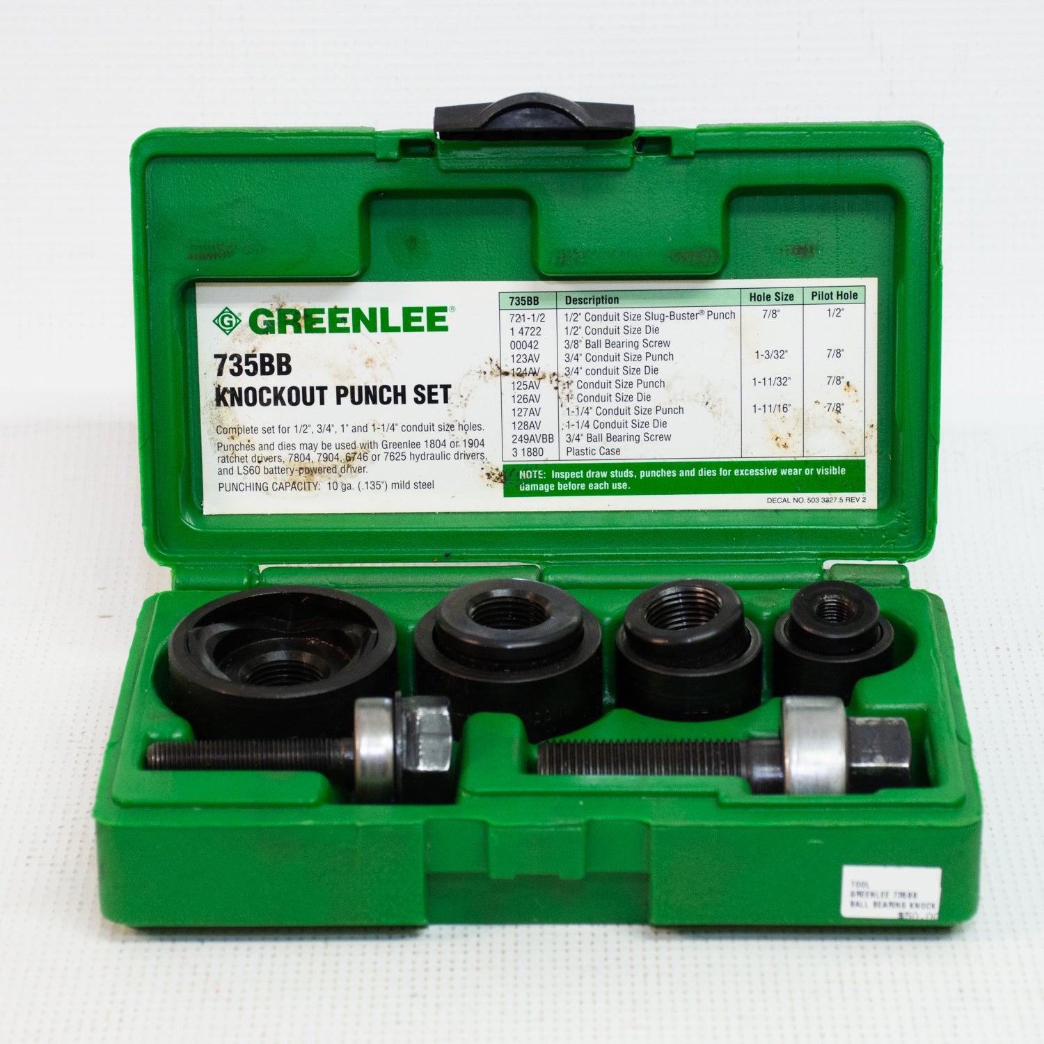 Greenlee 735BB BallBearing Knockout Punch Kit