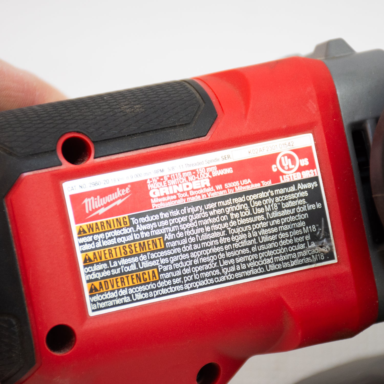 Milwaukee 2980-20 M18 Fuel Brushless 4-1/2