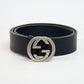 Gucci "GG" SV Logo Black Belt - 525050