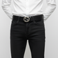 Gucci "GG" SV Logo Black Belt - 525050