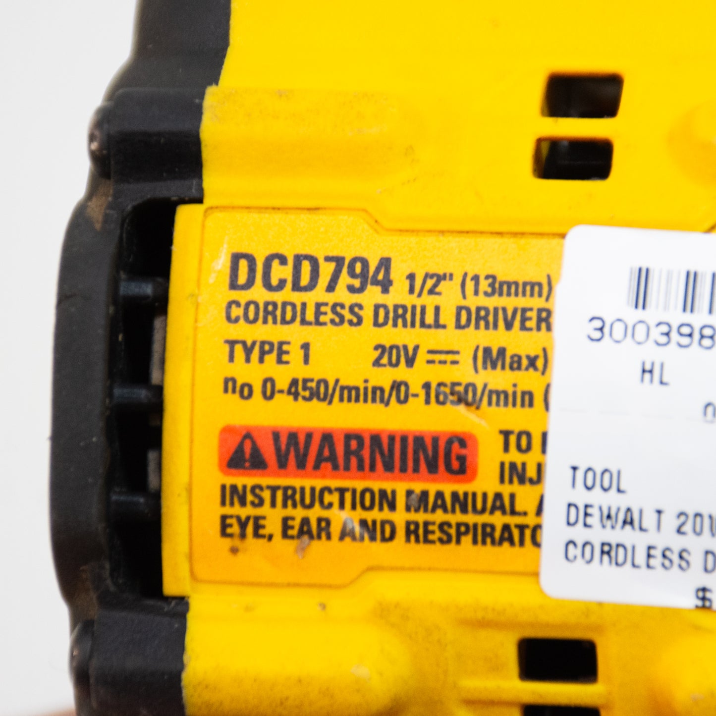 DEWALT DCD794 Atomic 20V Max Brushless 1/2" Cordless Drill Driver