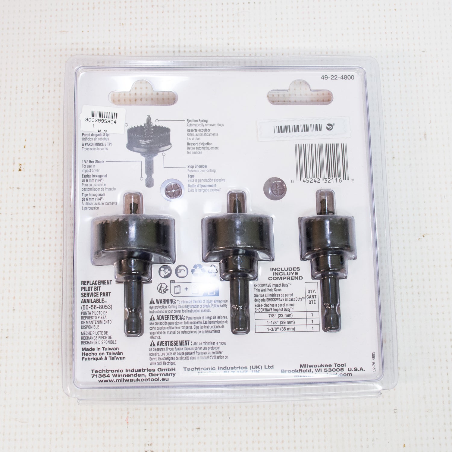 Milwaukee 52-76-4805 3pc. Hole Saw Set