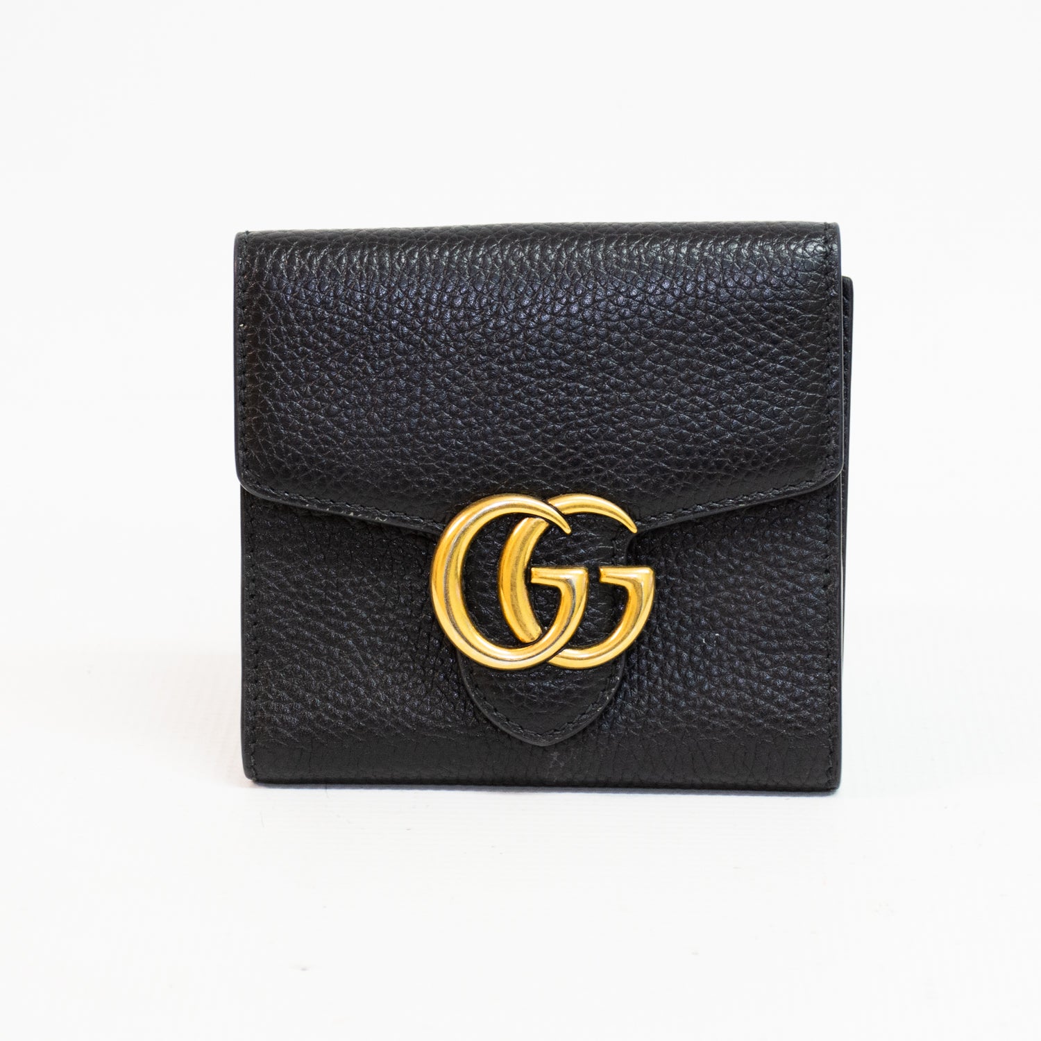 Gucci 782749 Black Folded Marmont Leather Wallet