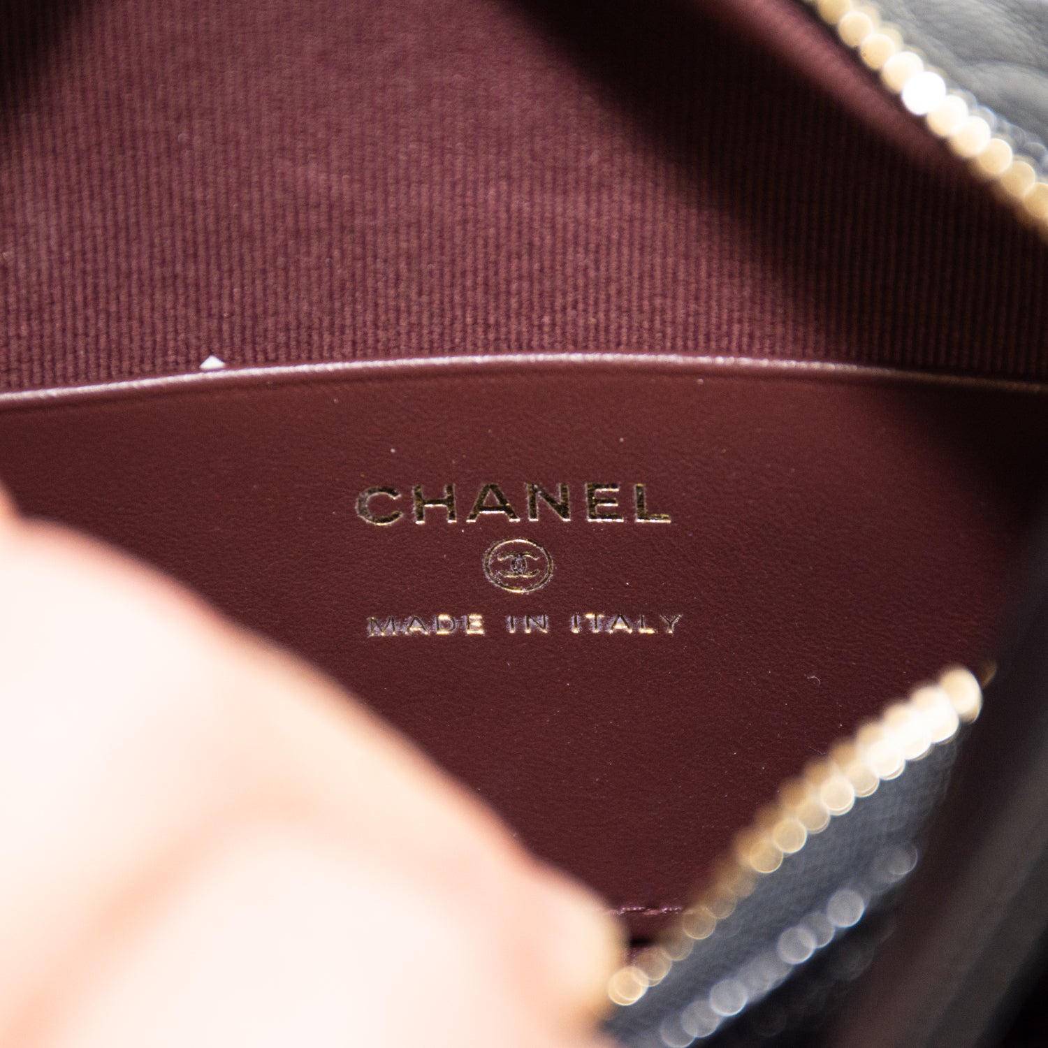 Chanel Cavier Leather Quilted Hobo Clutch - Black