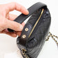 Chanel Cavier Leather Quilted Hobo Clutch - Black