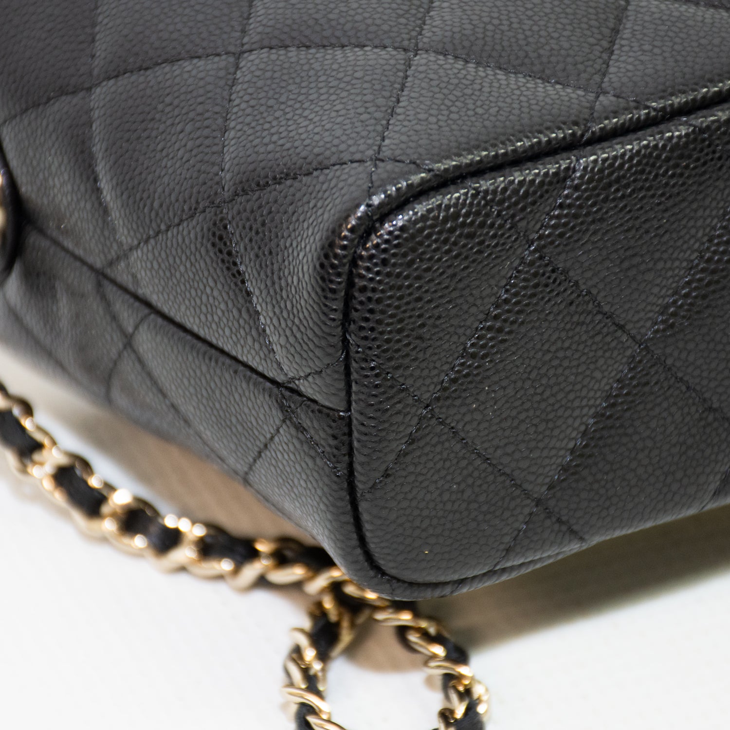 Chanel Cavier Leather Quilted Hobo Clutch - Black