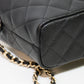 Chanel Cavier Leather Quilted Hobo Clutch - Black