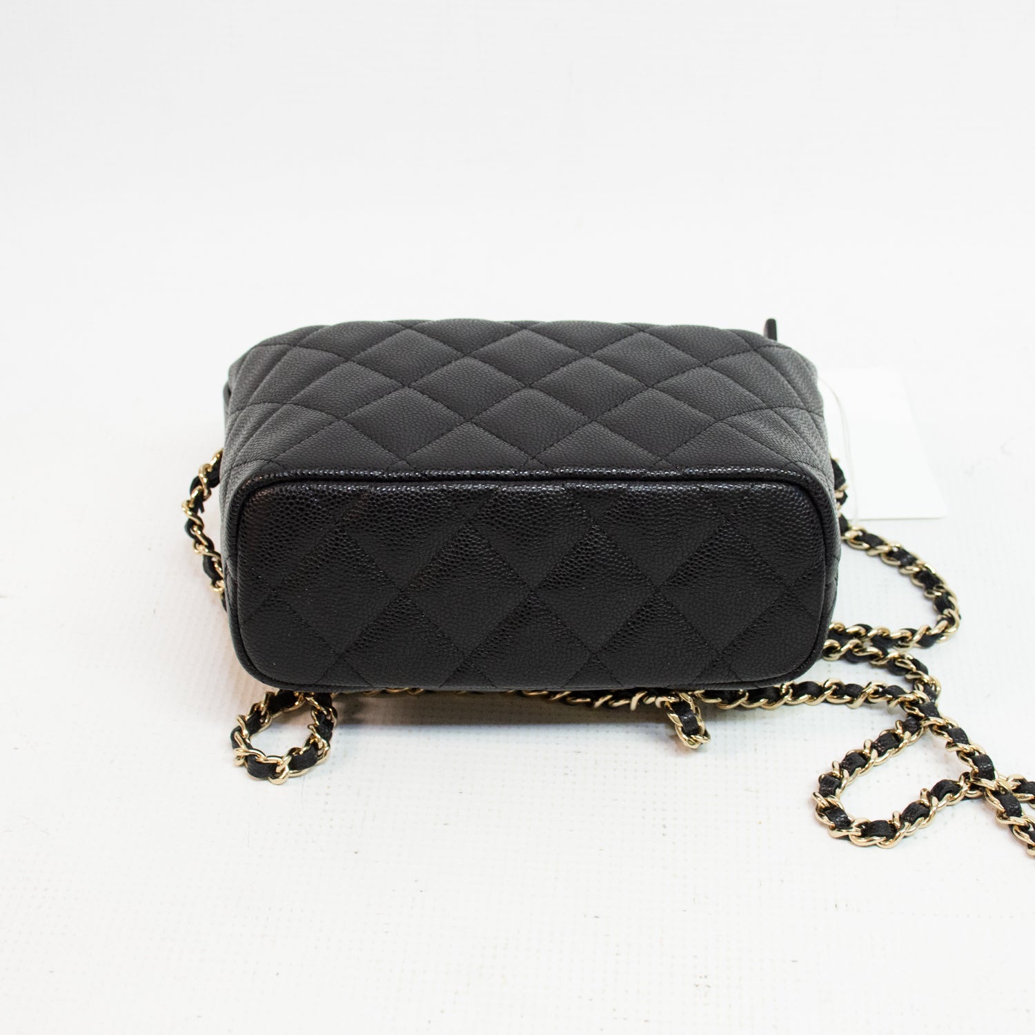 Chanel Cavier Leather Quilted Hobo Clutch - Black