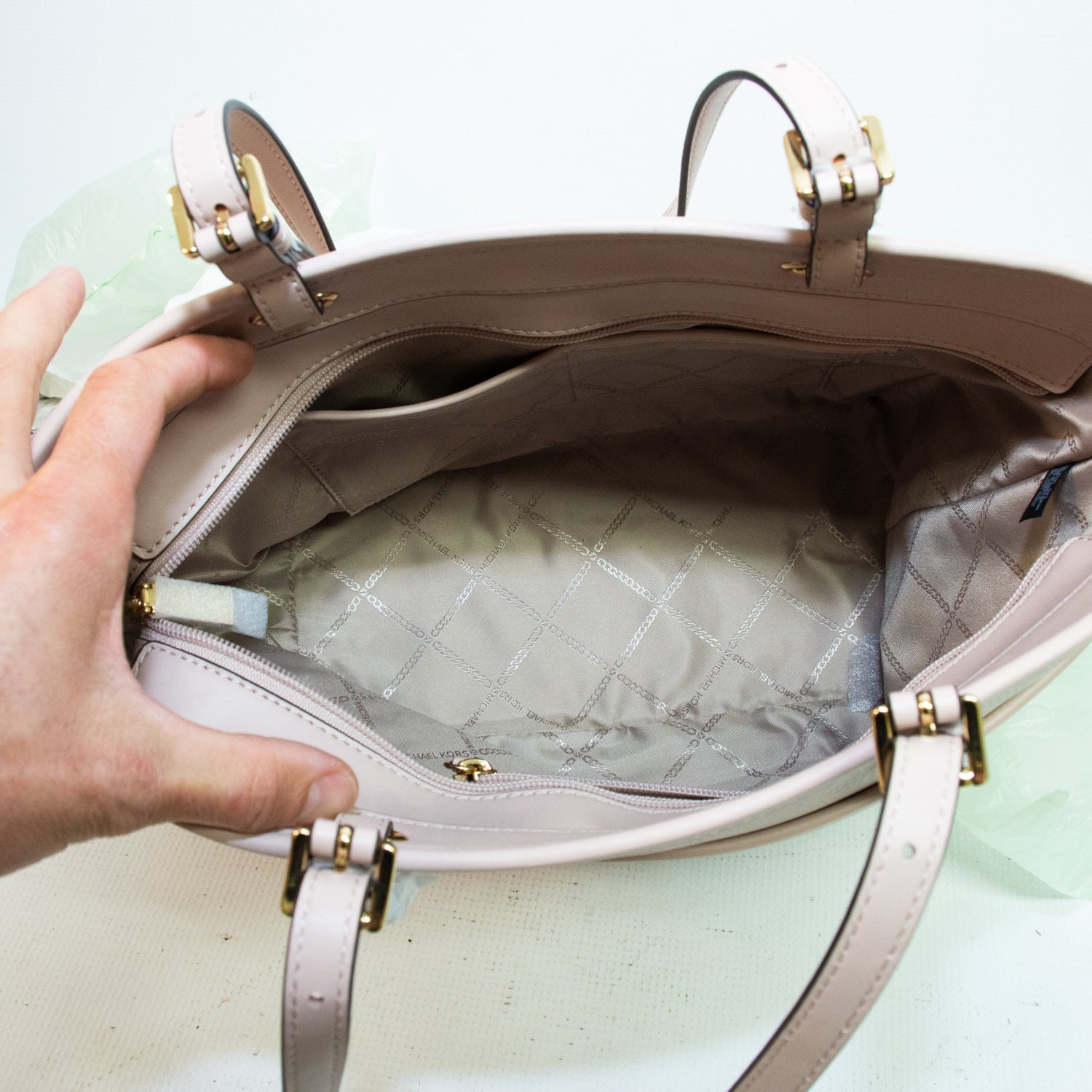 Micheal Kors Pink Winston Pebbled Leather Tote