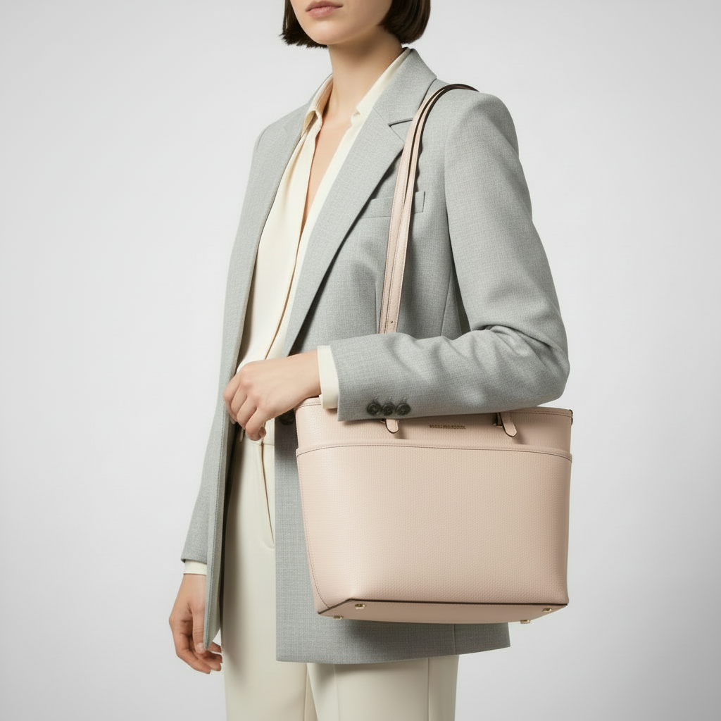 Micheal Kors Pink Winston Pebbled Leather Tote