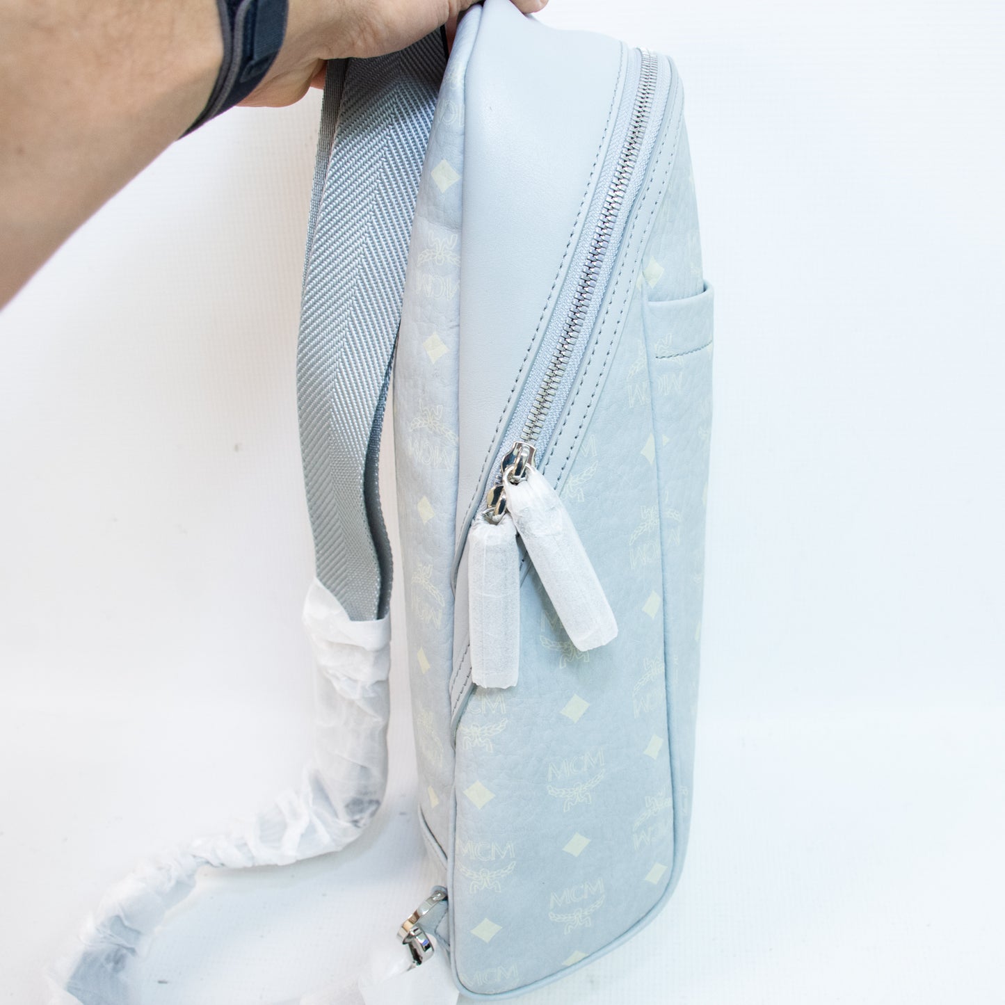 MCM Aren Sling Visetos Grey Medium Sling Bag - MMLFSTA08FP001