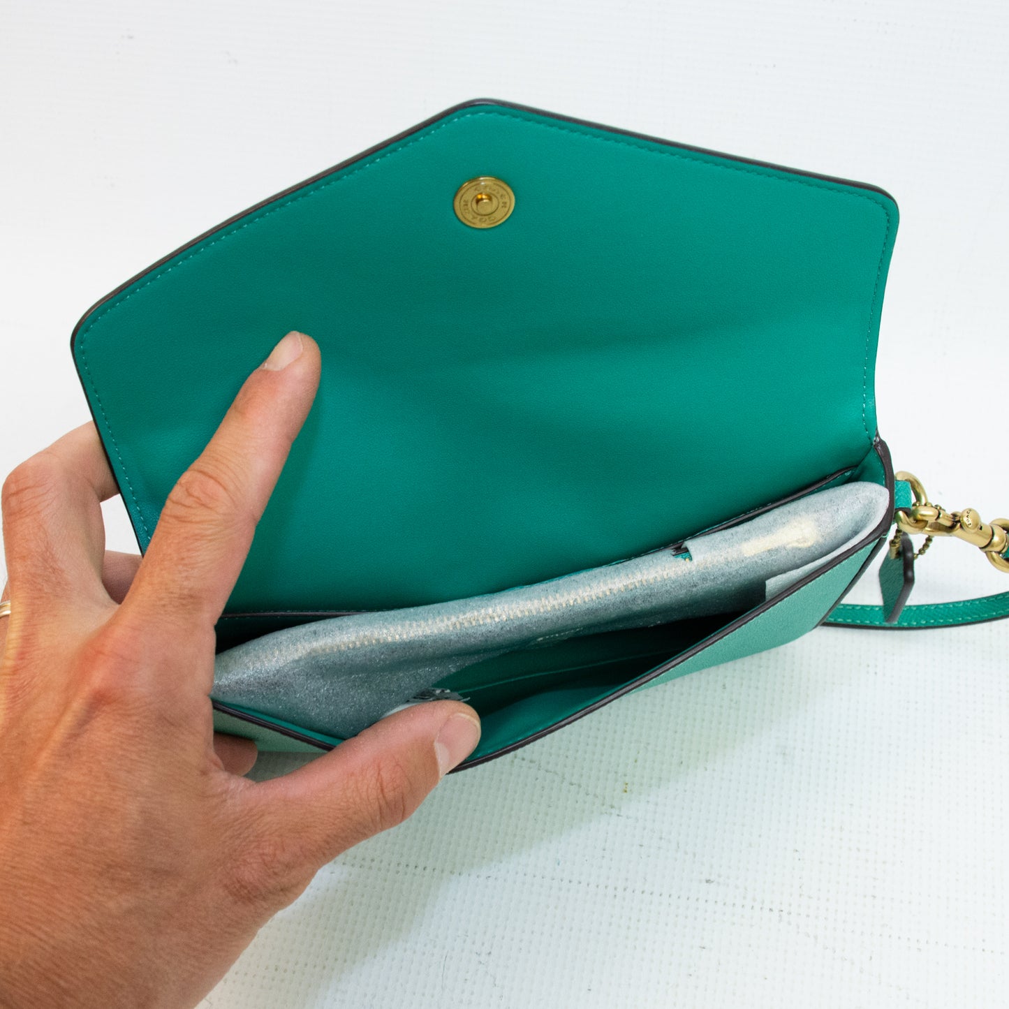 Coach C8749 Restored Cross Body Bag - Teal