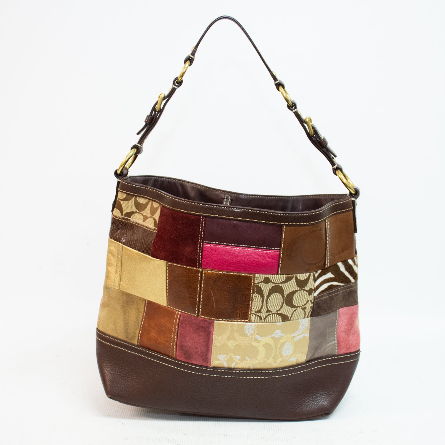 Coach 10434 Y2K Multi Patchwork Leather Holiday Hobo Shoulder Bag