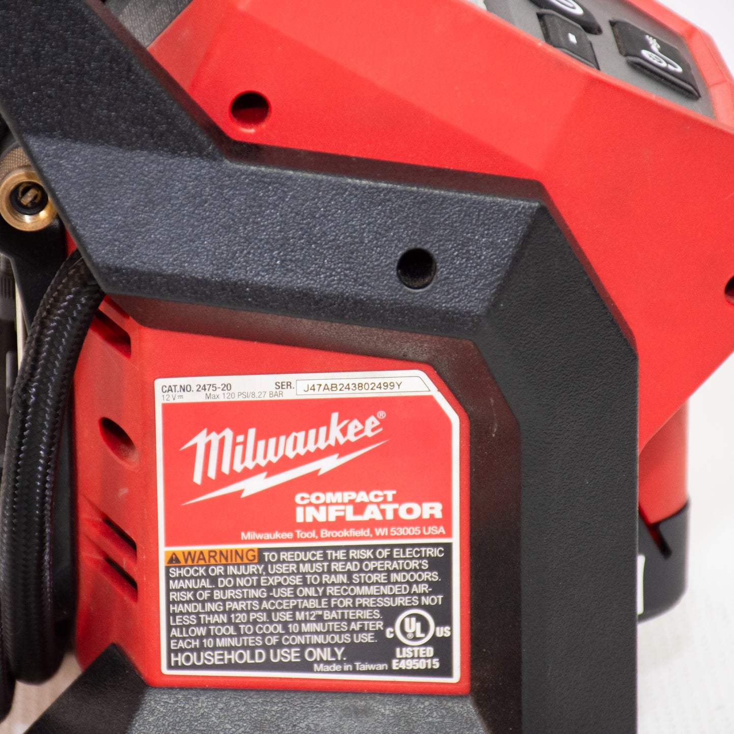 Milwaukee 2475-20 M12 Compact Inflator