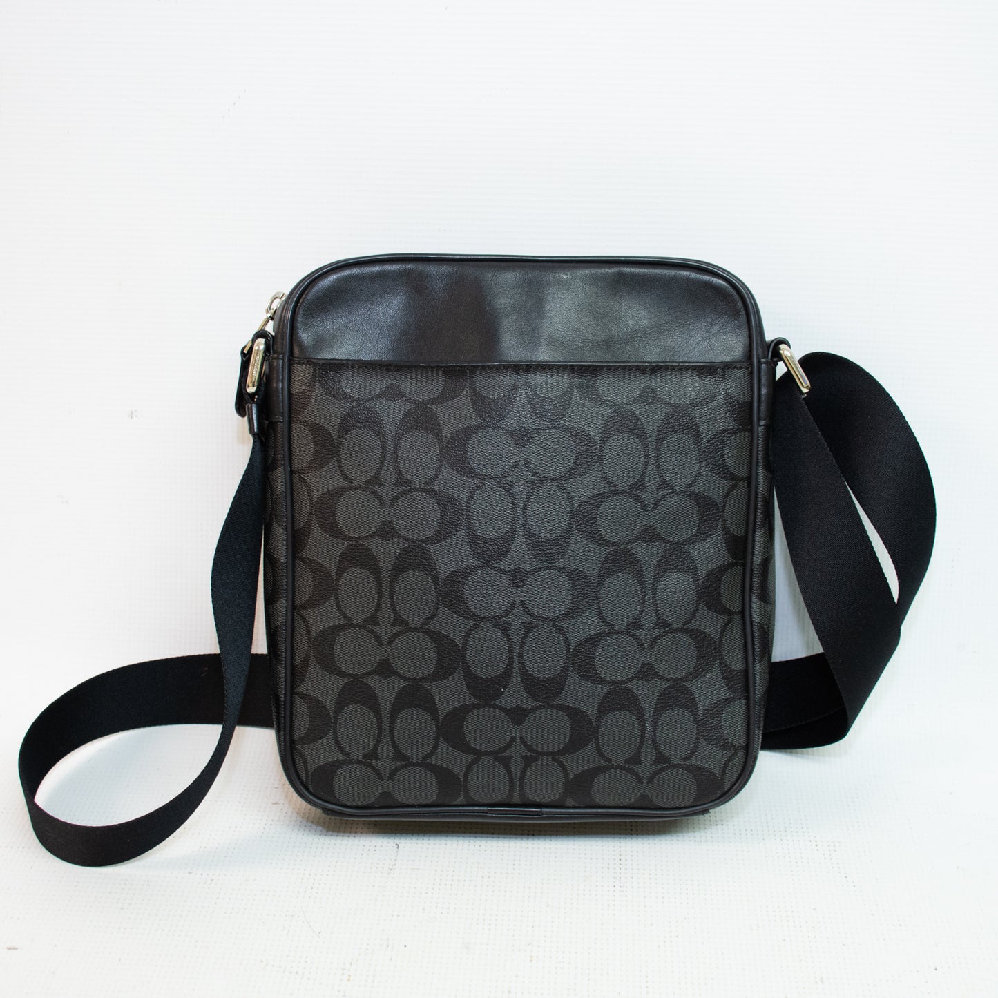 Coach F54788 Flight Signature Canvas Charcoal/Black Bag
