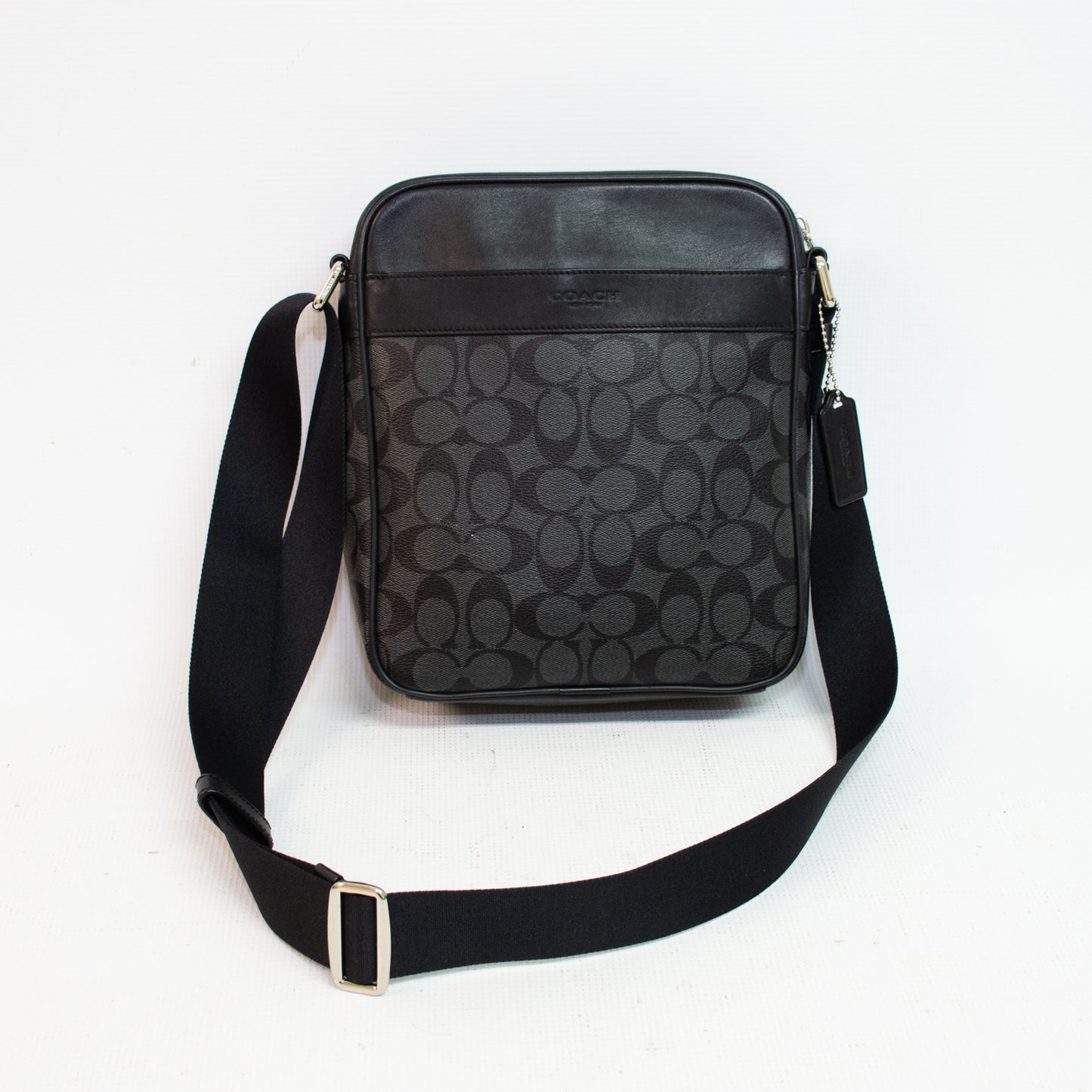 Coach F54788 Flight Signature Canvas Charcoal/Black Bag