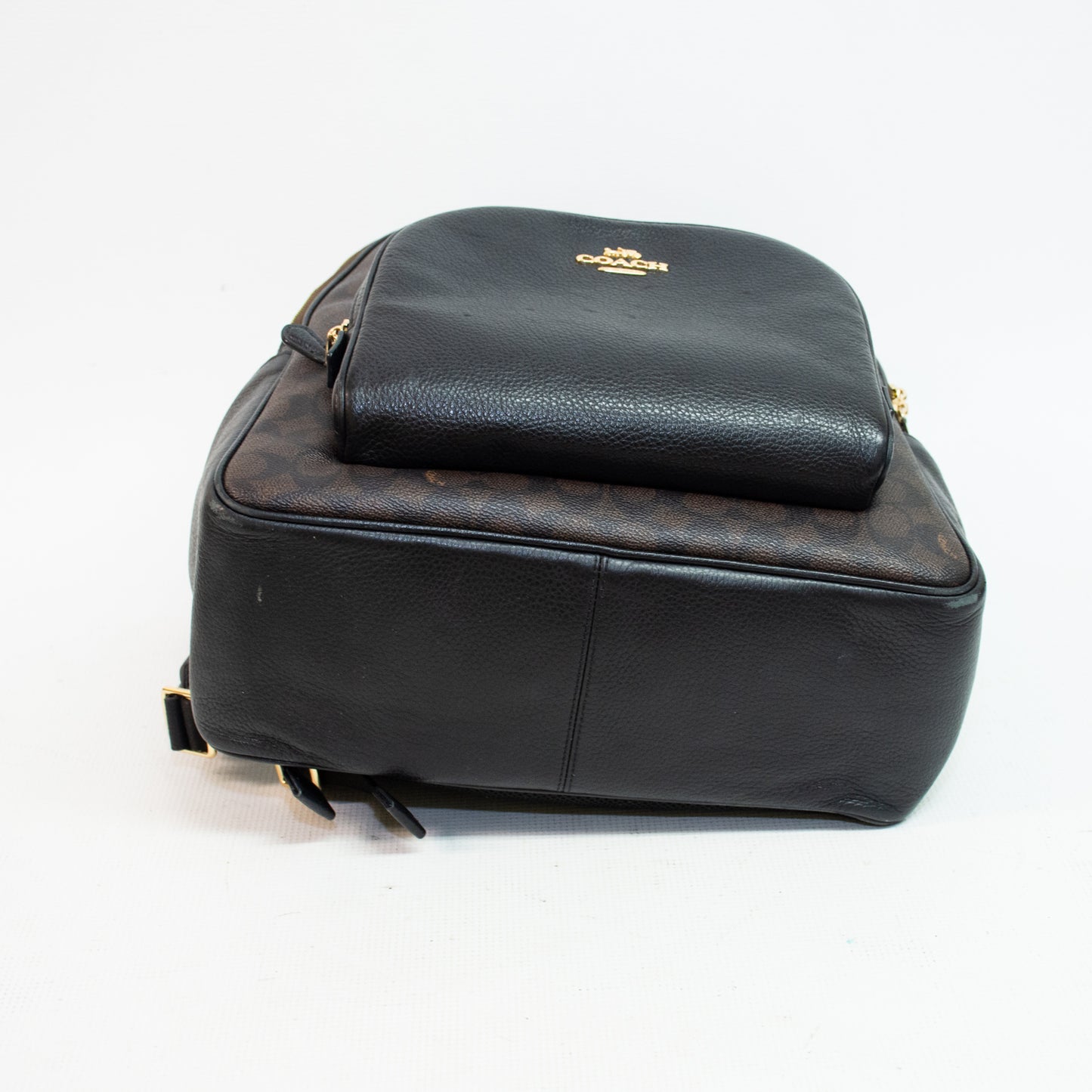 Coach CZ175 Court Signature Canvas Backpack - Black/Brown